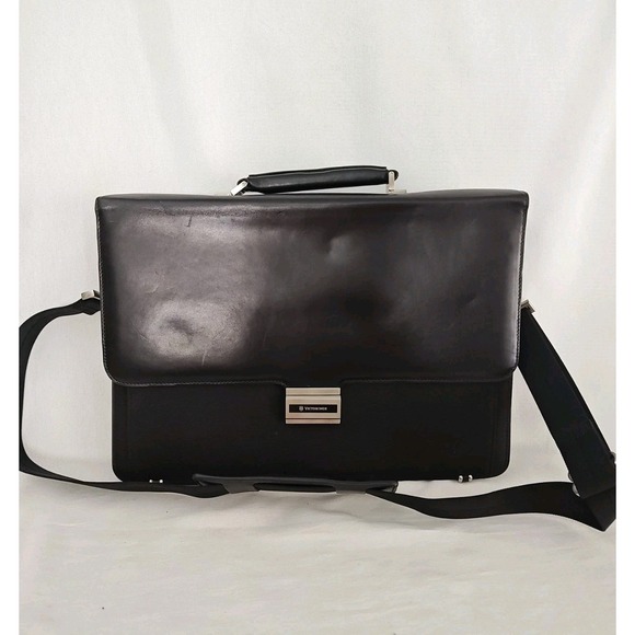 Victorinox Expandable Large Business Briefcase Laptop Case With Black Dust Bag